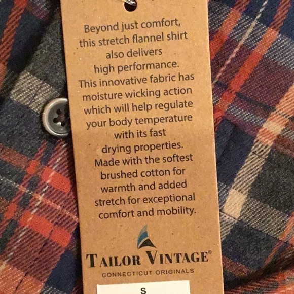 Tailor Vintage soft flannel shirt for men. Size small. Stretch, fast dry. 🔥NEW - Picture 11 of 12